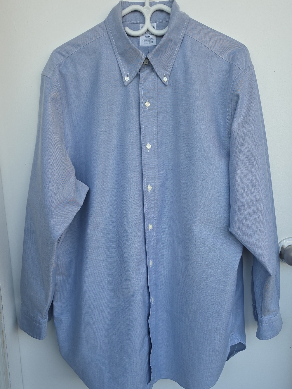 Brooks Brothers Regent Fit Supima Cotton Oxford Shirt Blue,17-33
